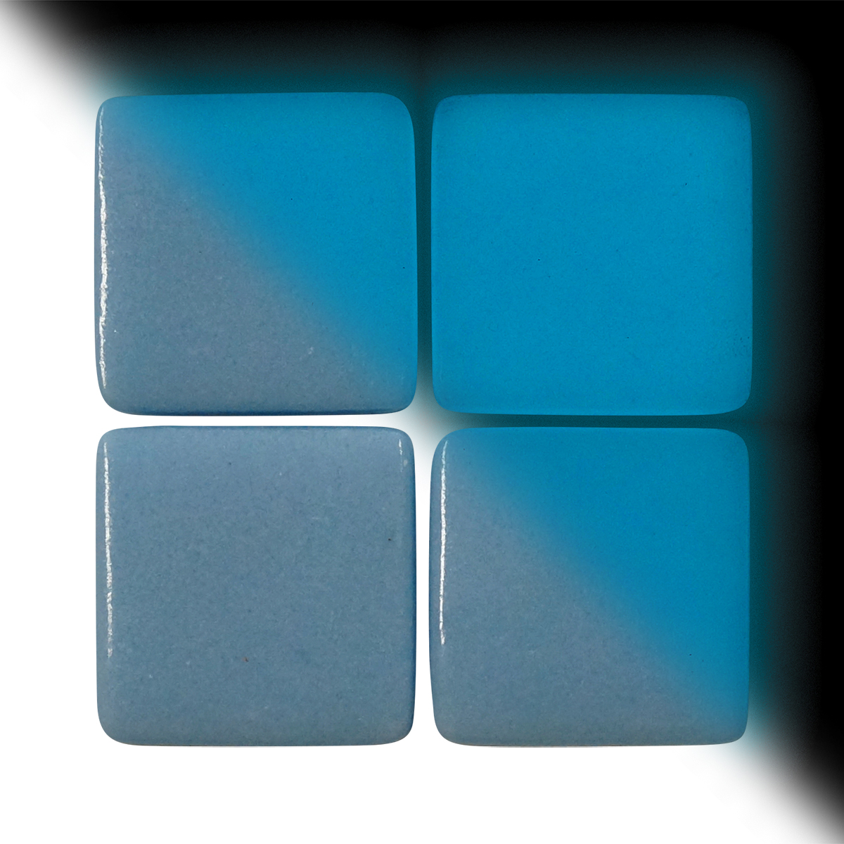 Mosaik Neon-Glas 25x25x4-4,5mm 250g Tag/Nacht blau/blau