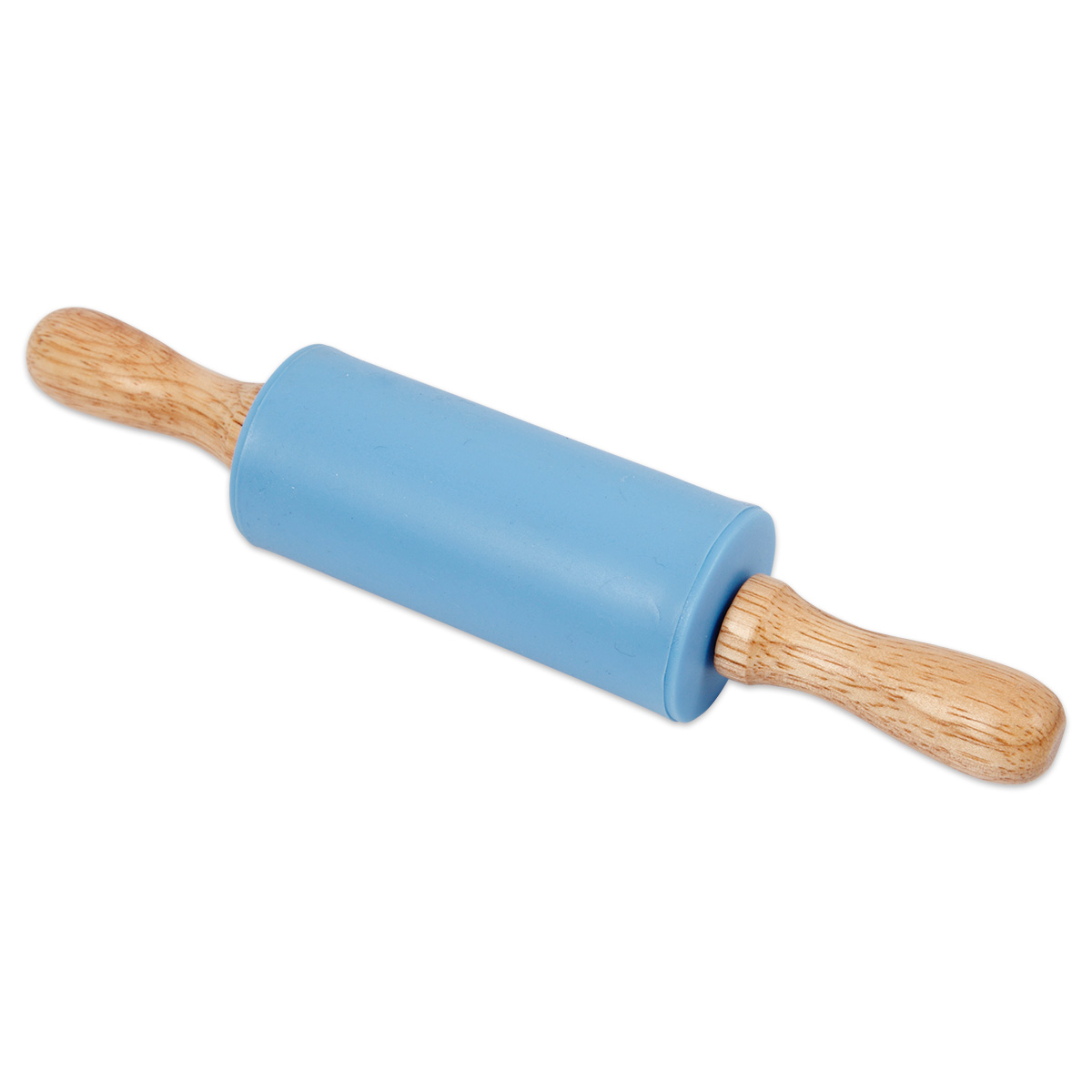 Teigrolle Modellierwalze 23x2,5cm natur/hellblau