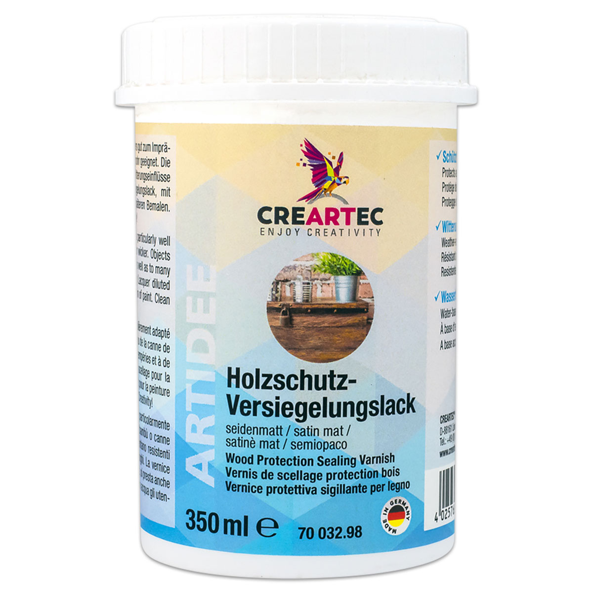 Holzschutzlack kennzeichnungsfrei 350ml seidenmatt
