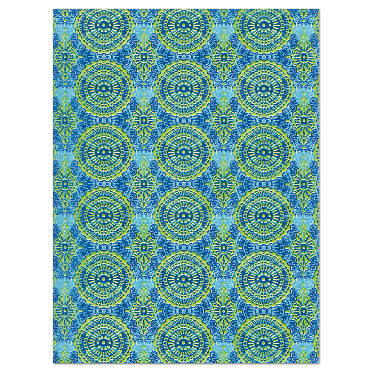 Decoupagepapier Ornament blau/grün 3 Bl.