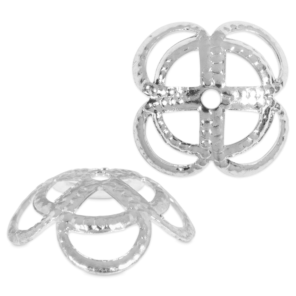 Perlkappen Metall 10mm 10 St. platinfarben