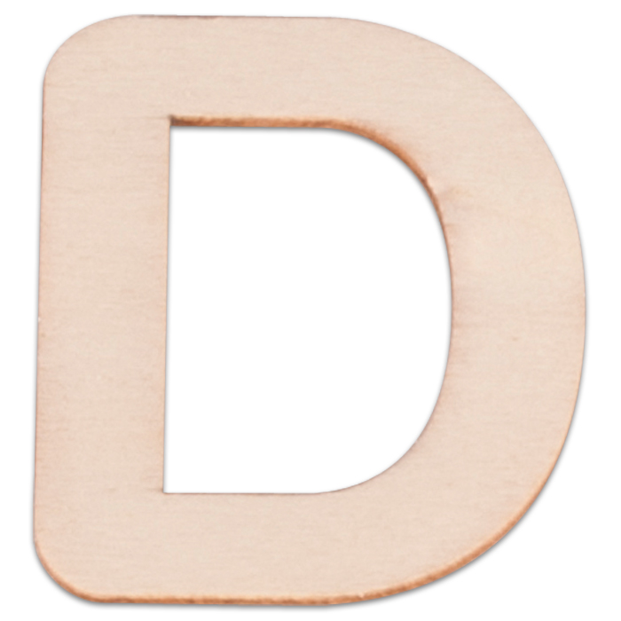 Holzbuchstabe D ca. 3mm 6cm hoch natur