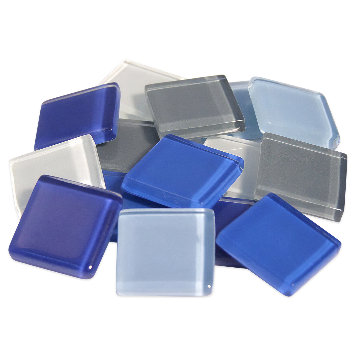 Mosaik Soft-Glas 20x20x4mm 1kg blau mix Mosaik Soft-Glas 20x20x4mm 1kg blau mix