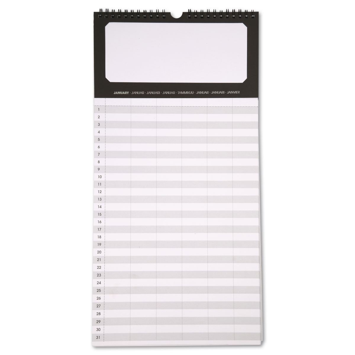 Kalender 180g/m² 44x22cm 12 Seiten schwarz/weiß
