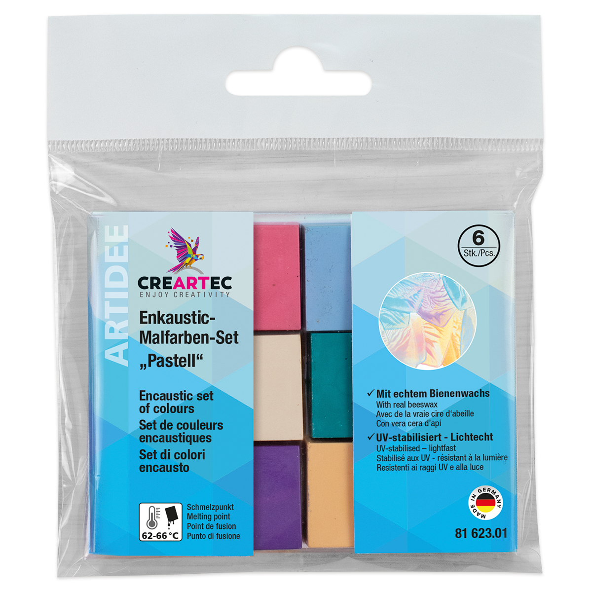 Enkaustik-Malfarben-Set 6 St. pastell