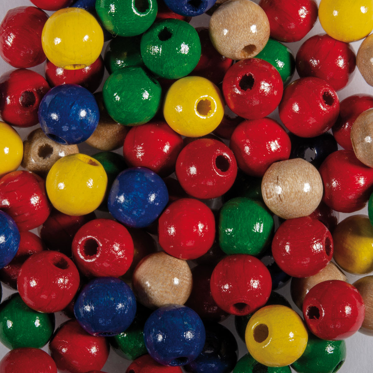Holzperlen 6mm 125 St. bunt