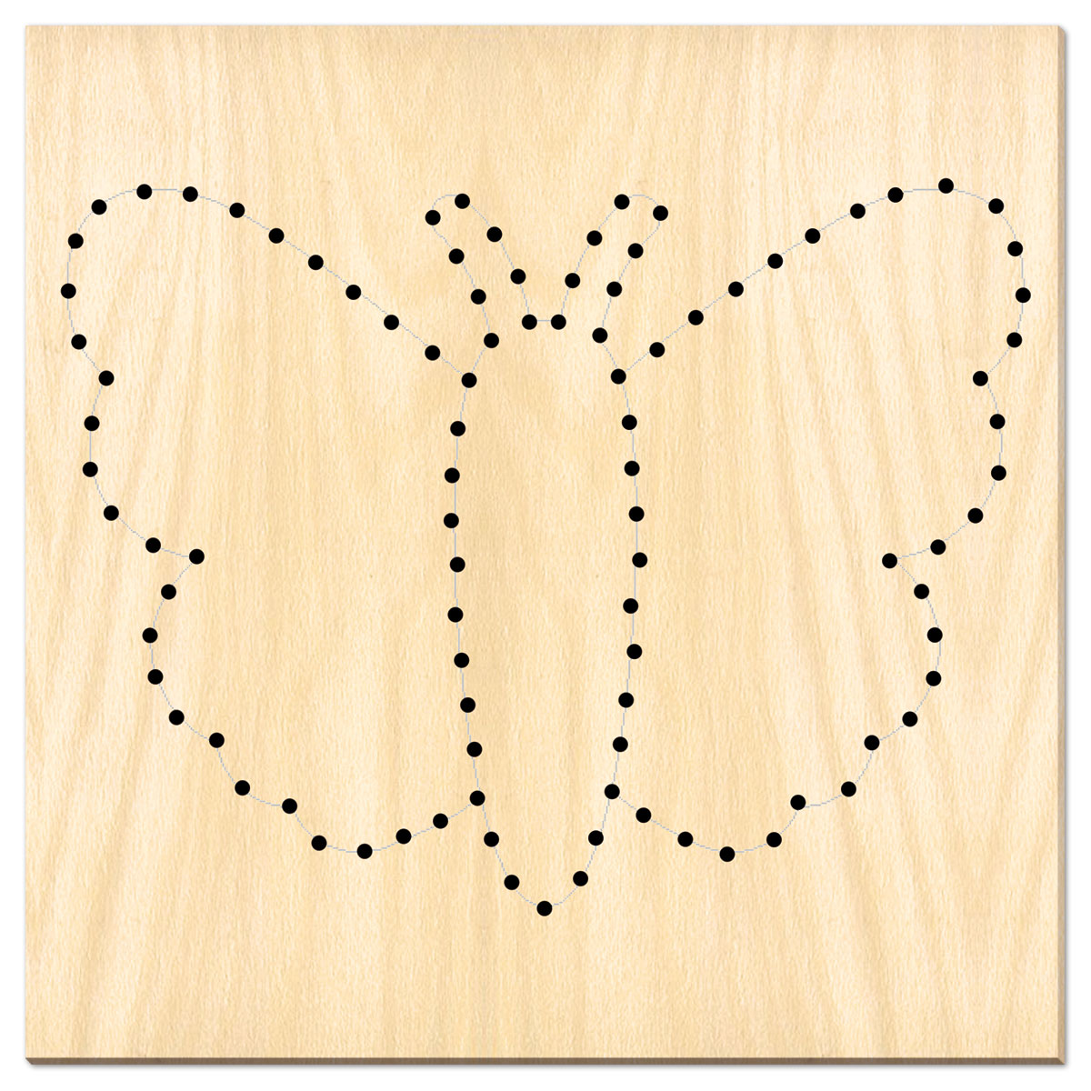Nagelbild Holz 15mm 20x20cm Schmetterling