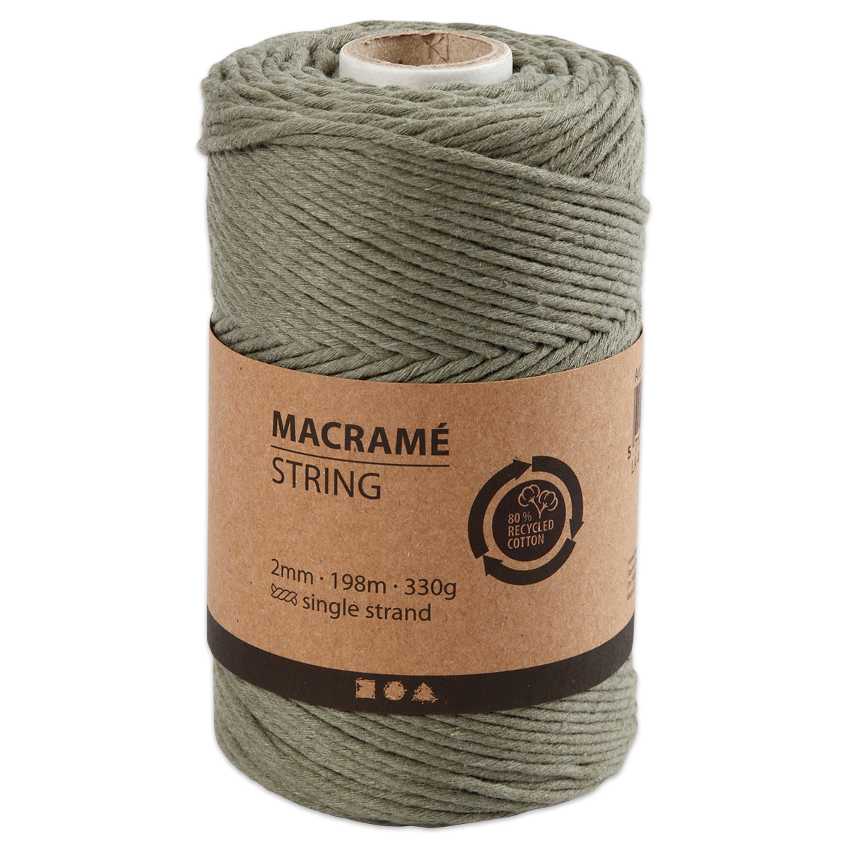Makrameegarn Ø 2mm 330g moosgrün