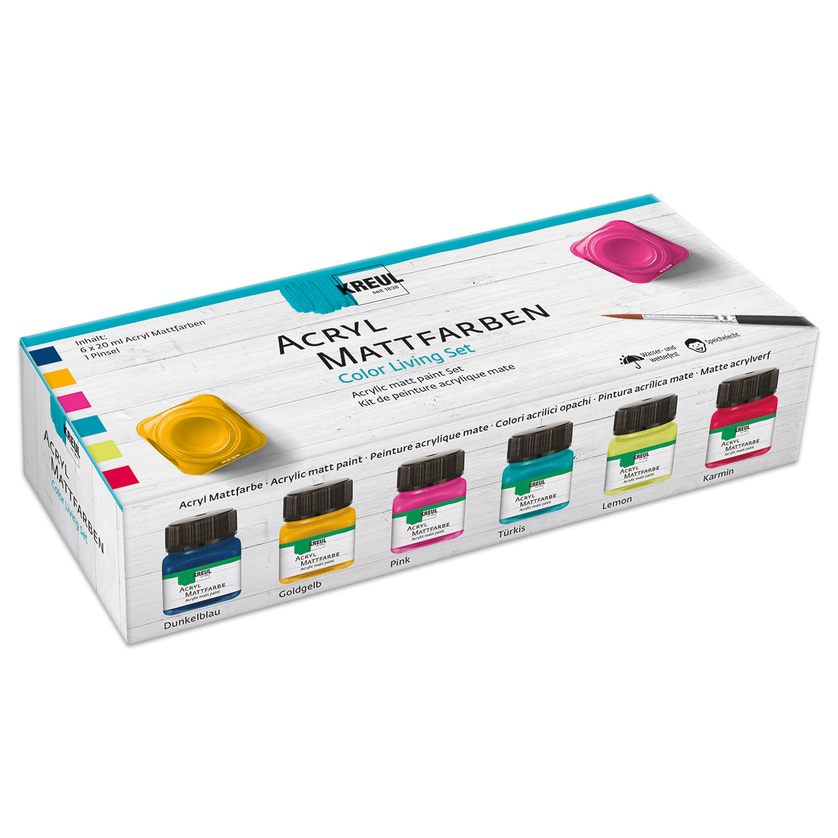 KREUL Acryl-Mattfarbe Set Color Living 6x20ml