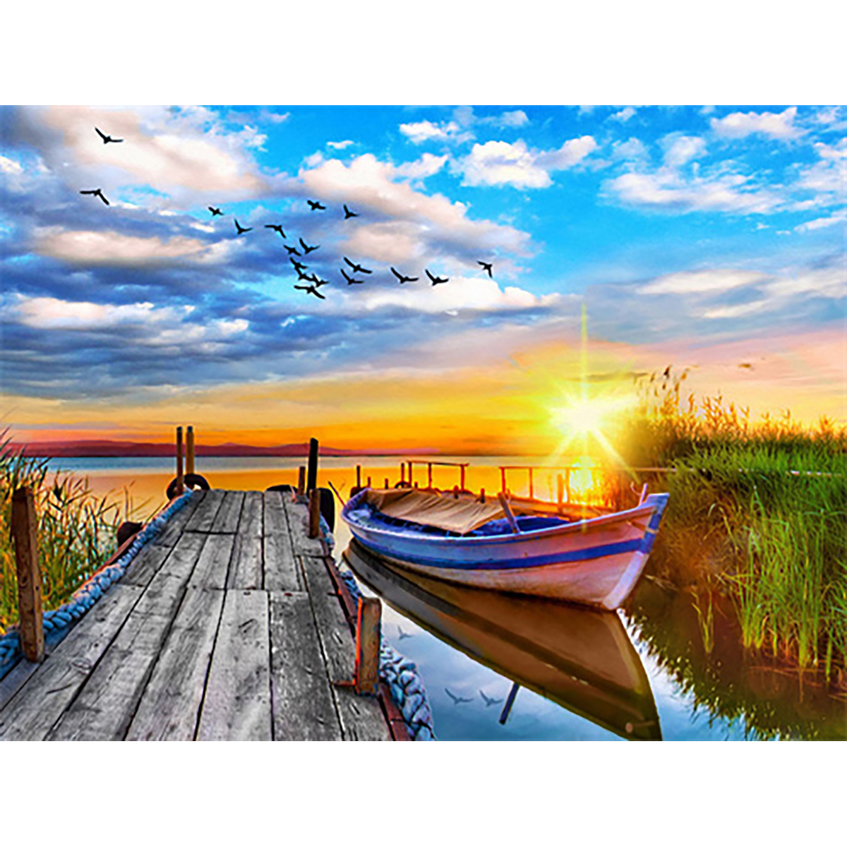 Diamond Painting 40x50cm Steg im Sonnenuntergang