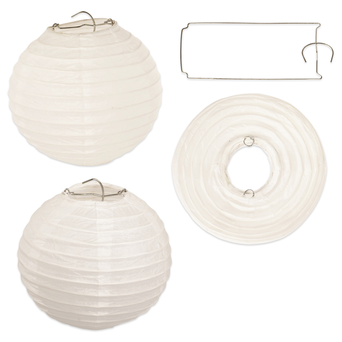 Papierlampions rund Ø ca. 12,5cm 6 St. weiß