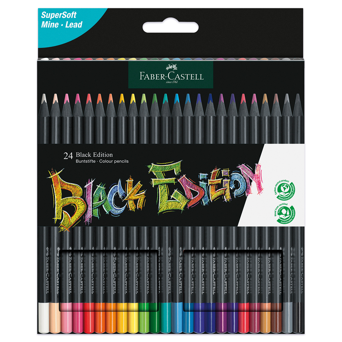Faber-Castell Buntstifte Black Edition 24 Stifte/Farben