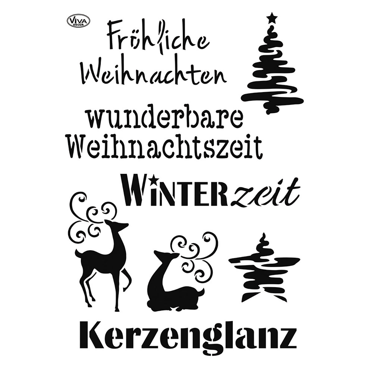 Universal-Schablone DIN A4 weihnachtliche Motive&Schriften