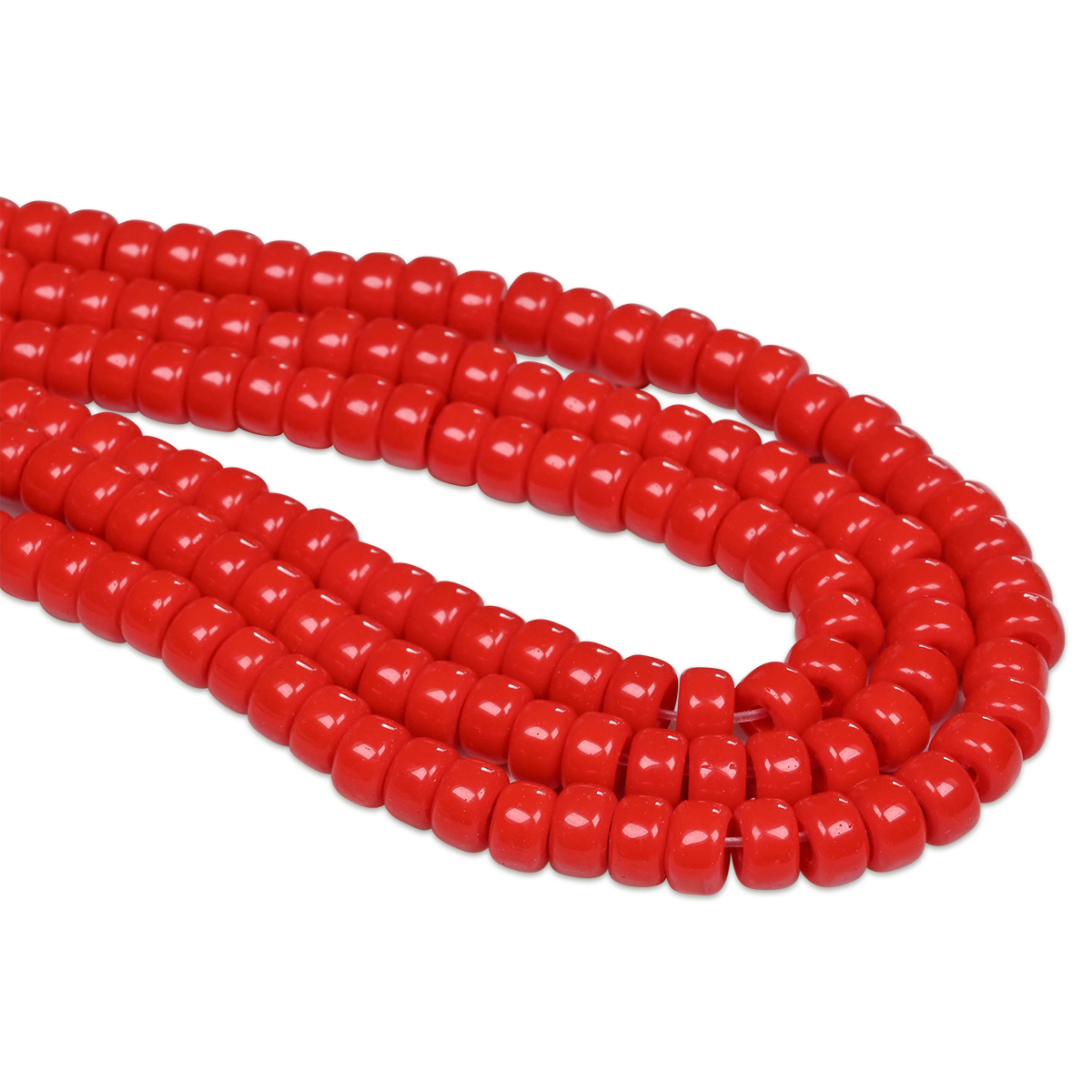 Glasmosaik-Perlenkette ca. 40cm Ø 4x6mm rund rot