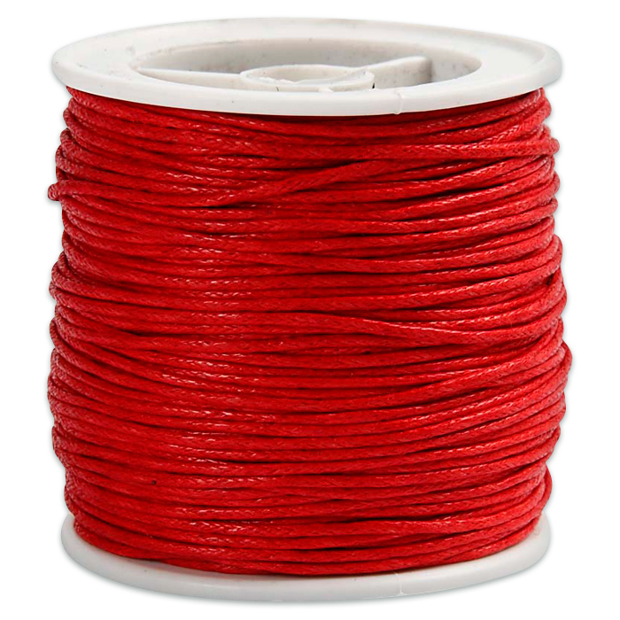 Baumwollband gewachst 1mm 40m rot
