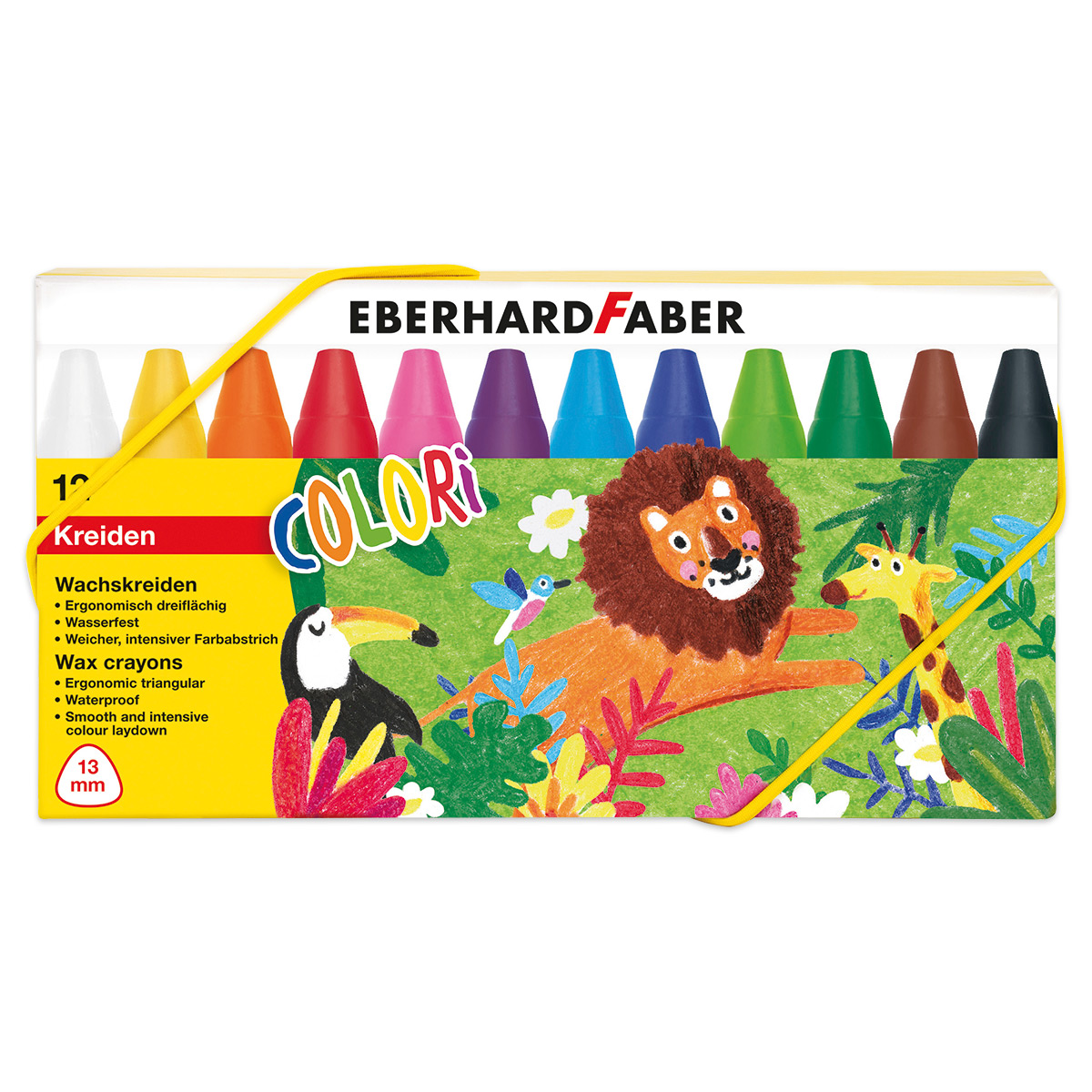 Wachsmalkreiden dreiflächig 13x83mm 12 Farben Wachsmalkreiden dreiflächig 13x83mm 12 Farben