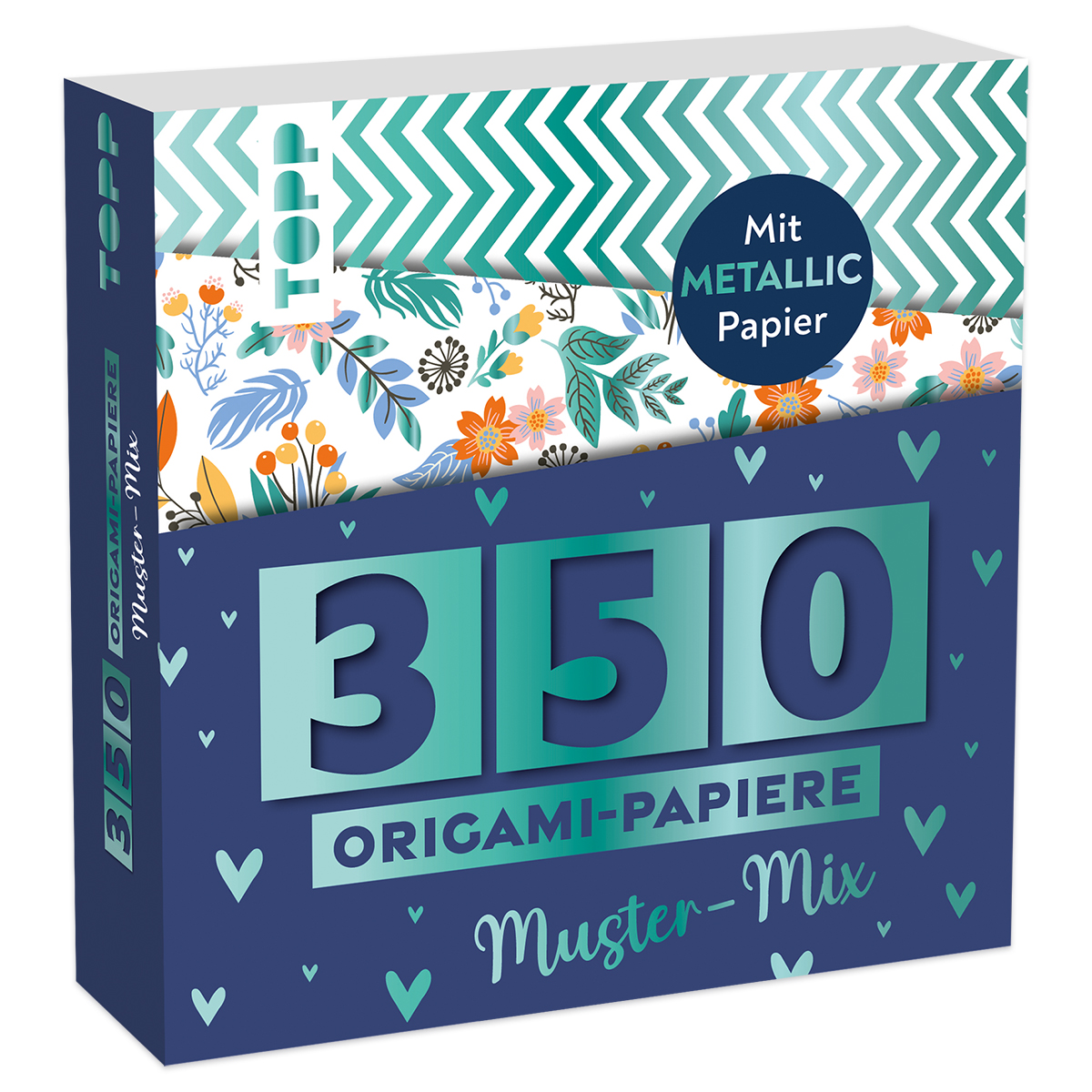 350 Origami-Papiere 80g/m² 14x14cm Muster-Mix
