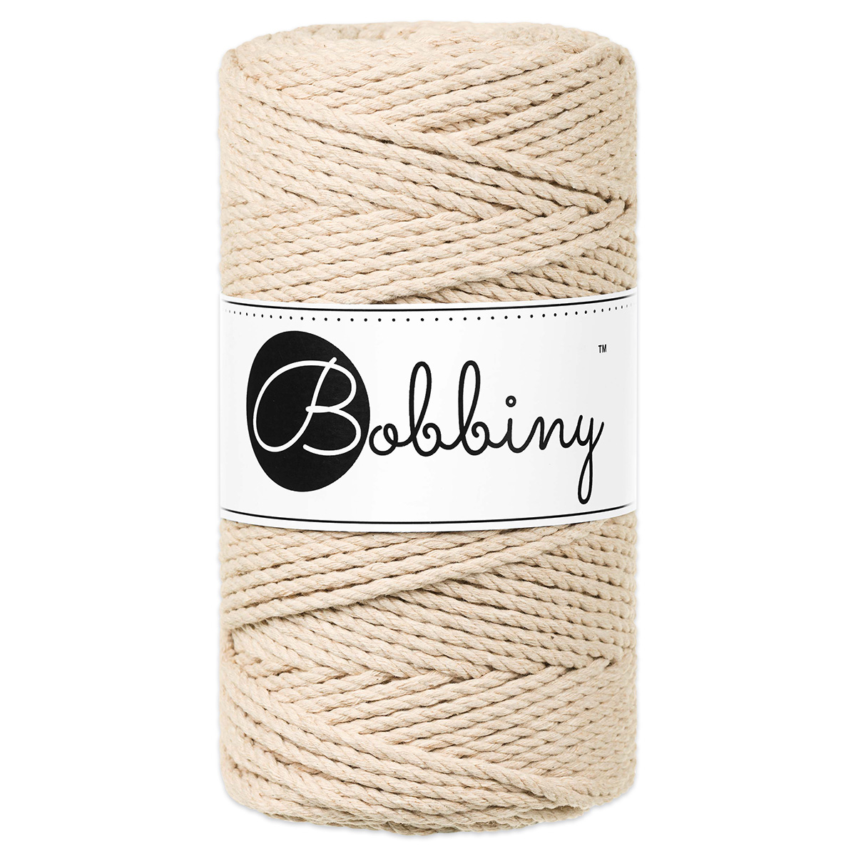Bobbiny 3PLY Makramee-Kordel Ø3mm warm beige