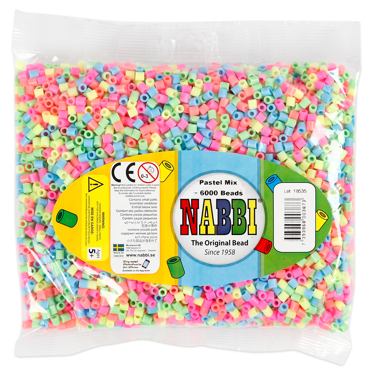 Nabbi Bügelperlen medium 6.000 St. pastellfarben Nabbi Bügelperlen medium 6.000 St. pastellfarben