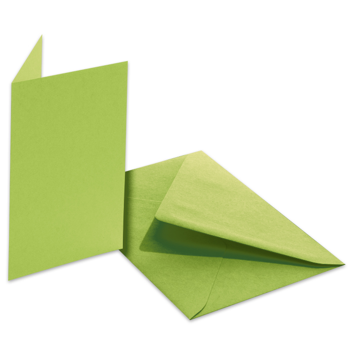 Doppelkarten 220g/m² 10,5x15cm 5 St. maigrün