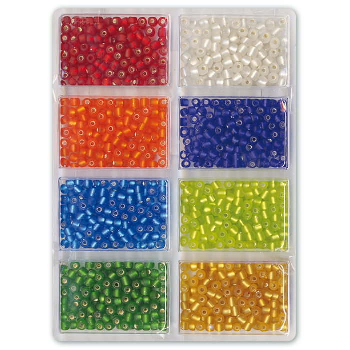 Jumboperlen gefrost. Silbereinzug 4mm 60g 8 Farben