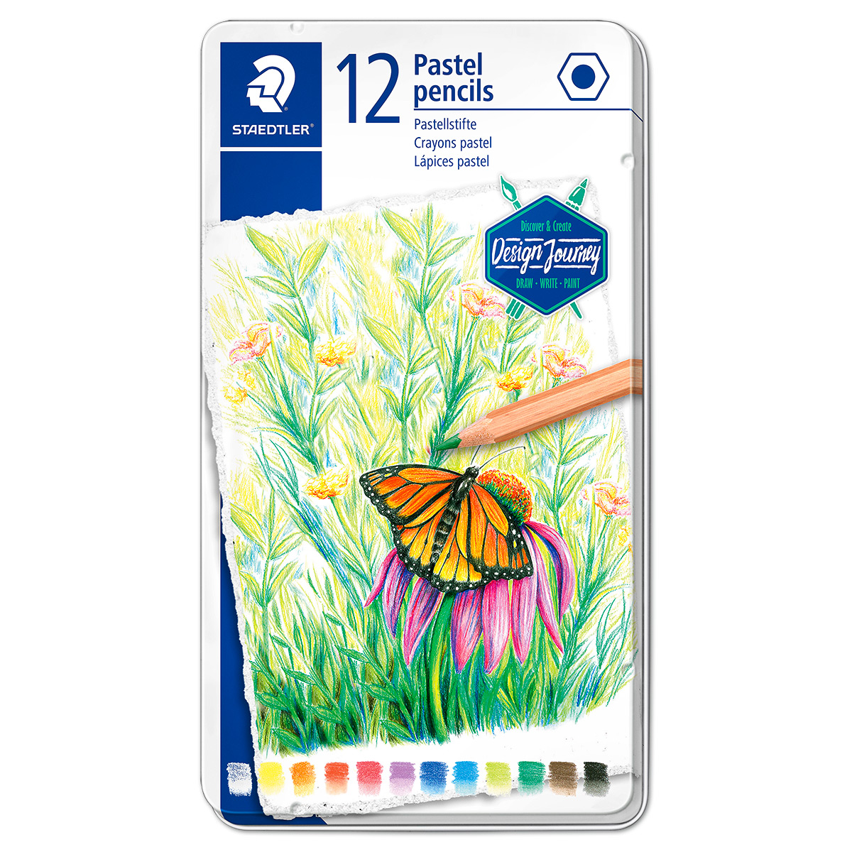 Pastellstifte im Metalletui Mine 3mm 12 St./Farben