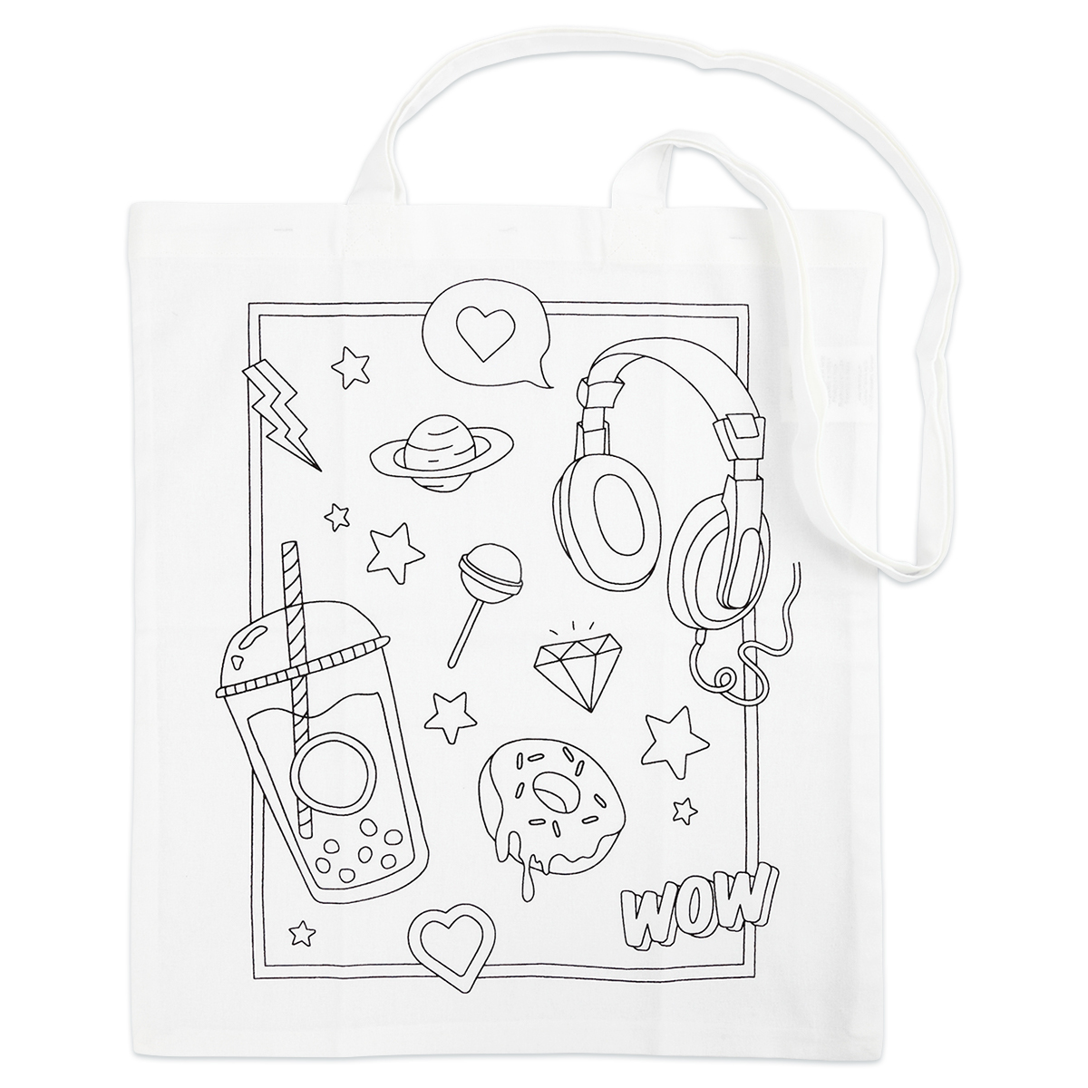 Tragetasche Sommer lange Henkel 38x42cm weiß