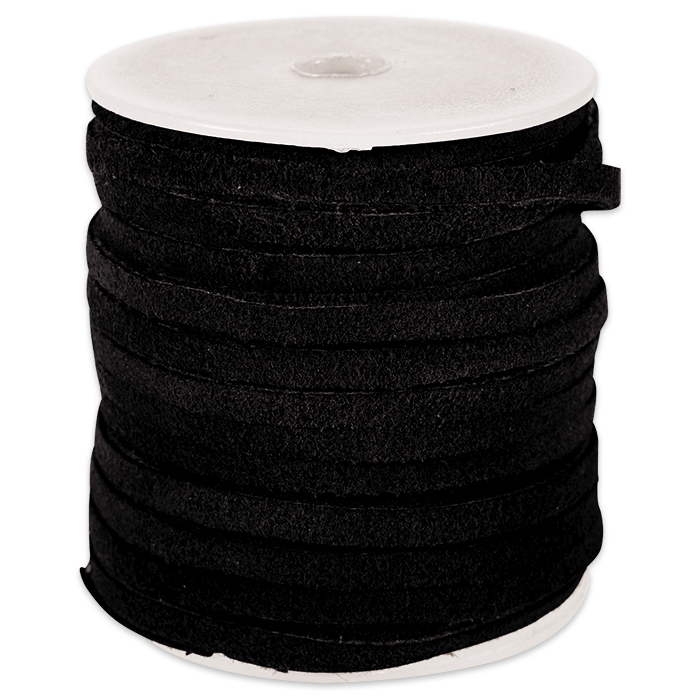 Lederflachriemchen 3mm 25m schwarz