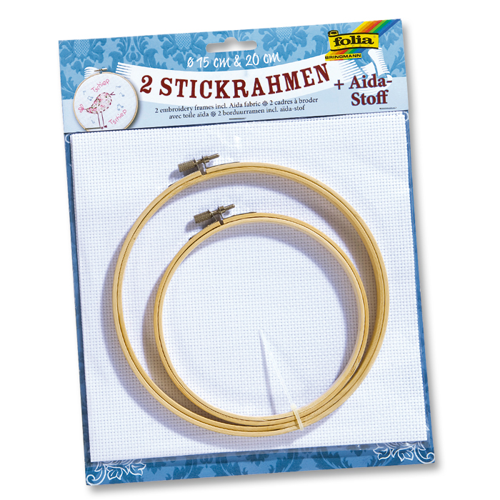 Stickrahmen-Set Holz Ø 15&20cm 2 St.