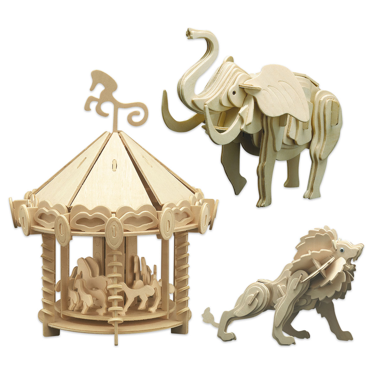 Holzbausatz Set Zirkus ca. 20-26cm 3 St.