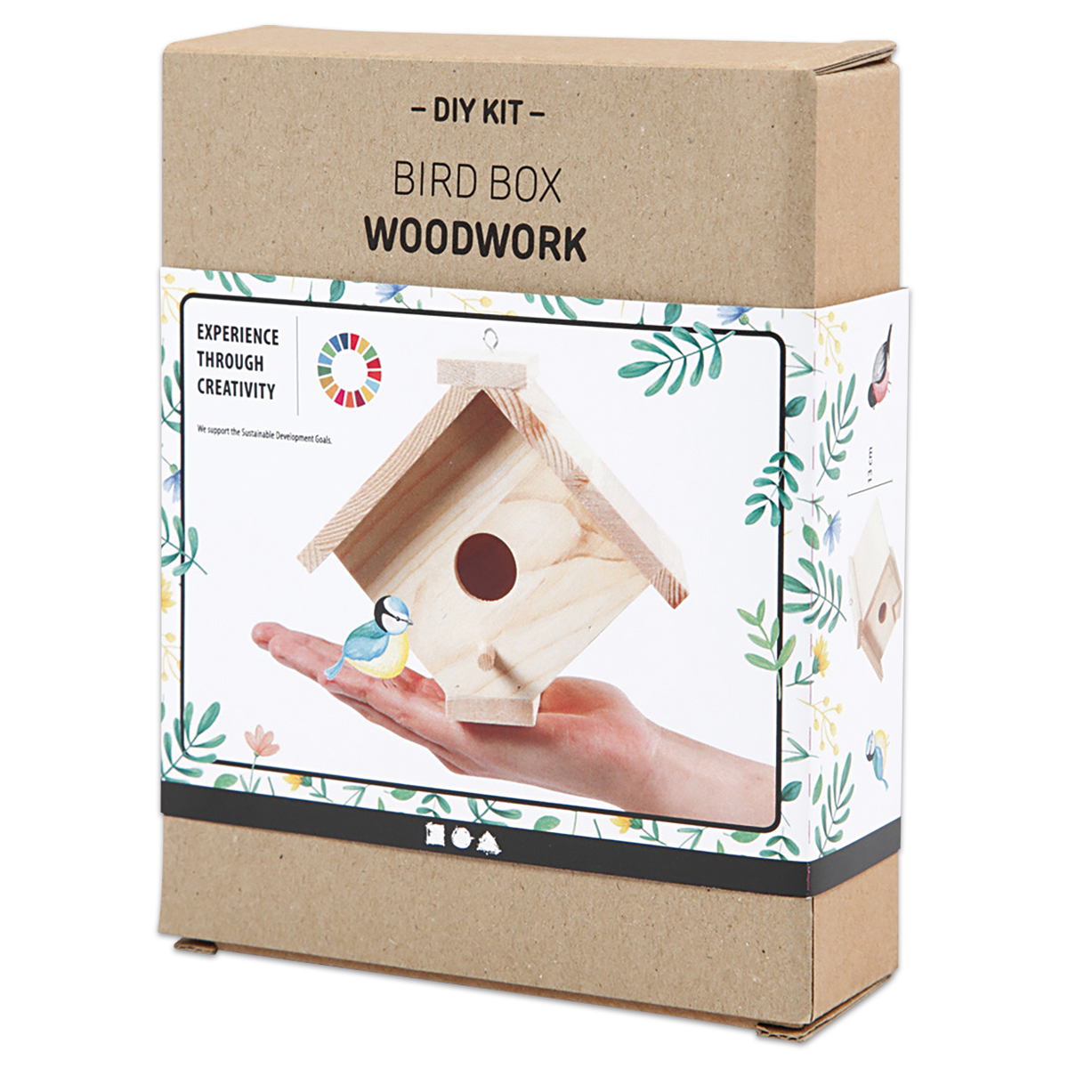 Holzbausatz Vogelhaus 2 13x14,5x16cm natur