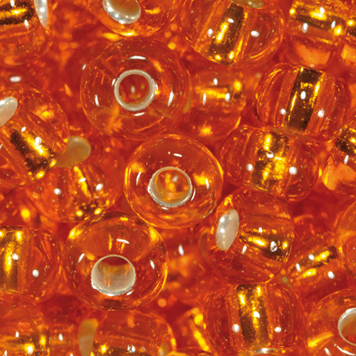 Rocailles transparent 4,5mm 17g orange