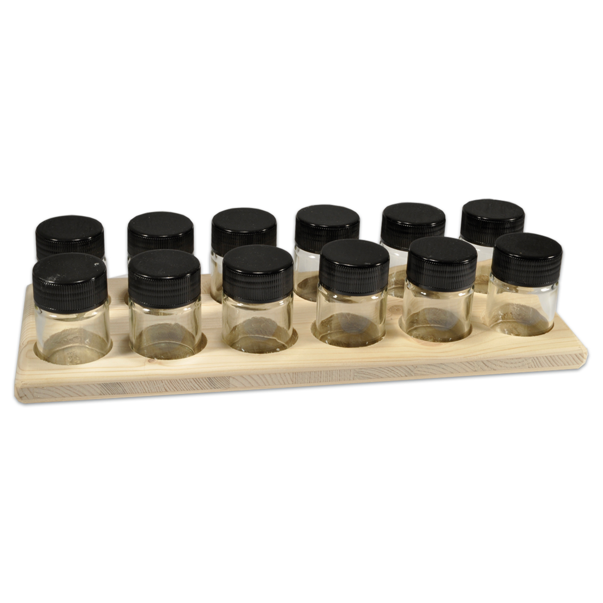 Tischset Holz+12 Javana-Leergläser 50ml