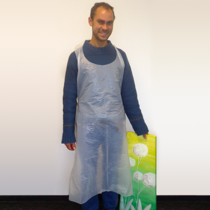 Schürze Plastik 125x75cm 100 St. weiß