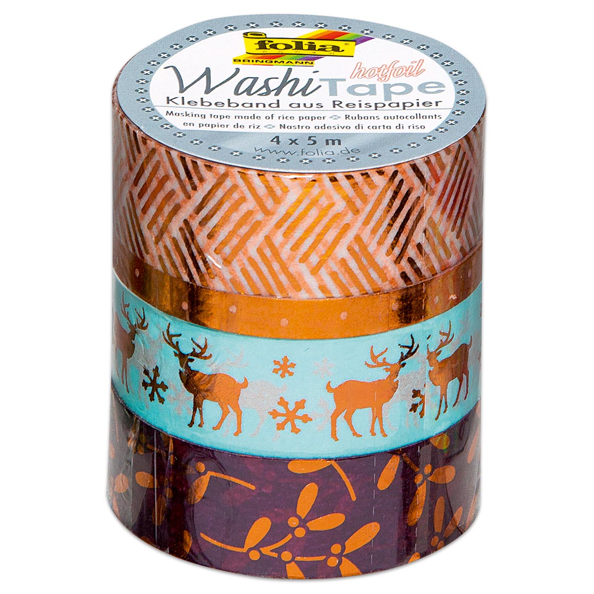 Washi Tape Papier-Klebeband 40m Hotfoil kupfer II