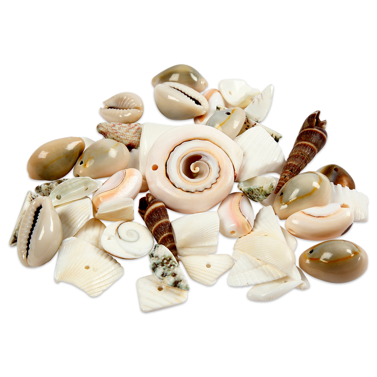 Muschelperlen-Sortiment 9-40mm ca. 120g