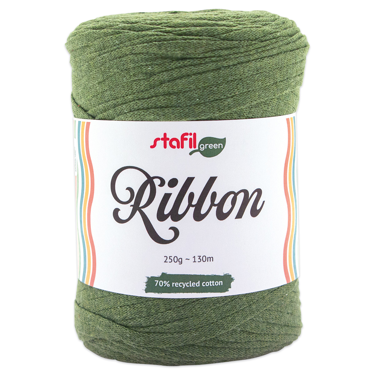 Ribbon Textilgarn 250g olivgrün