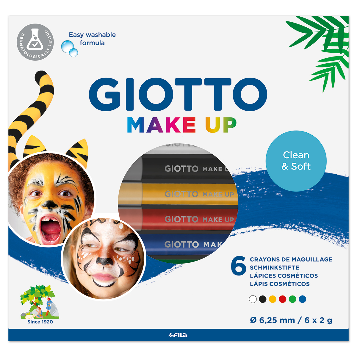 Giotto Make-up Schminkstifte Classic 6 Farben à 2g