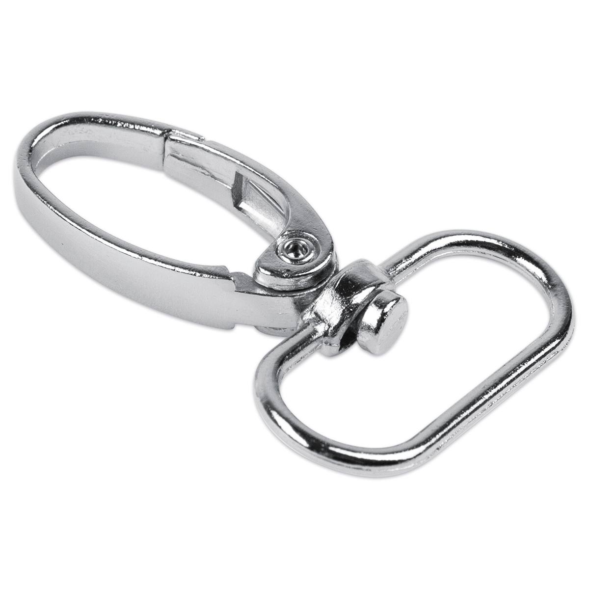 Karabiner mit Ring 45x30x2mm oval platinfarben