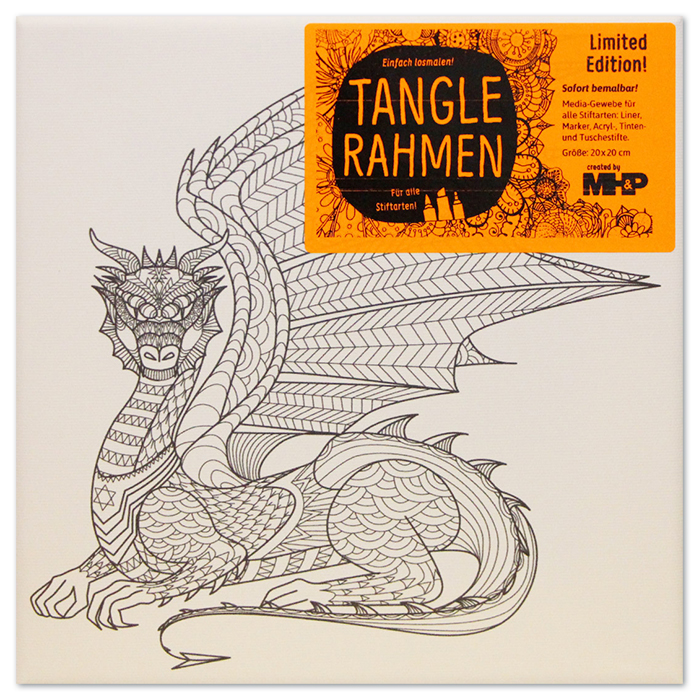 57702015IPBgf7IuKjIfK Tangle-Keilrahmen 20x20x2cm Drache