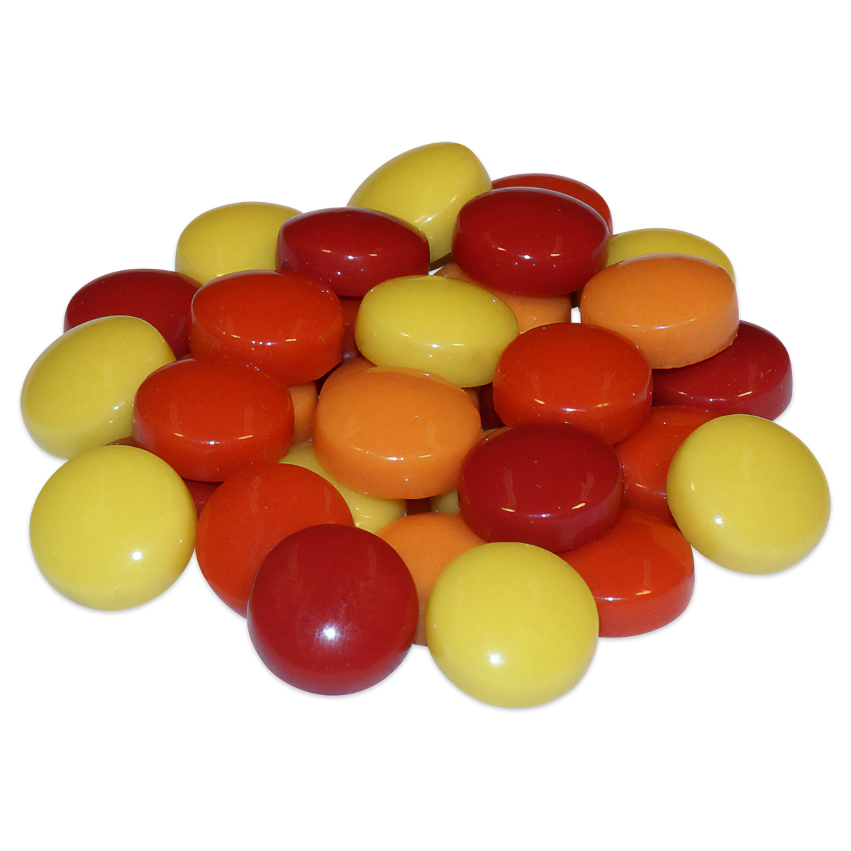 Fantasy-Glasmosaik Ø12mm 4mm 200g gelb-rot mix Fantasy-Glasmosaik Ø12mm 4mm 200g gelb-rot mix