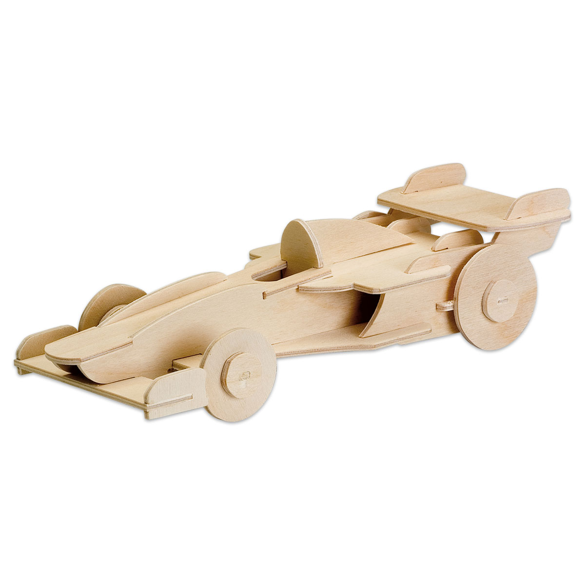 Holzbausatz Rennwagen 24x9cm 25 Teile