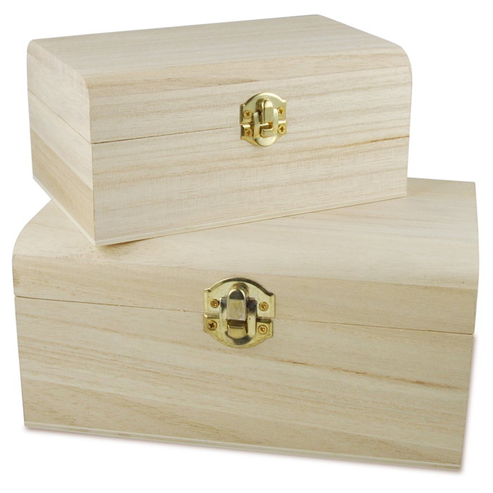50234618tUBvbYbKBWCaf Deckeltruhen Schnappverschluss Holz/Metall 2er-Set natur