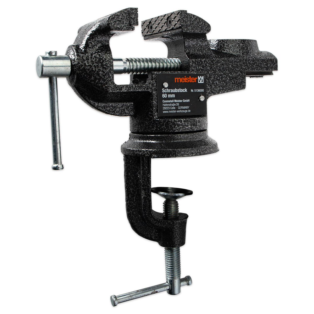 Schraubstock Stahl drehbar Backenweite 60 mm lackiert