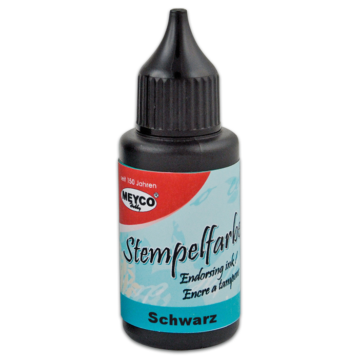 Stempelfarbe auf Wasserbasis 25ml schwarz