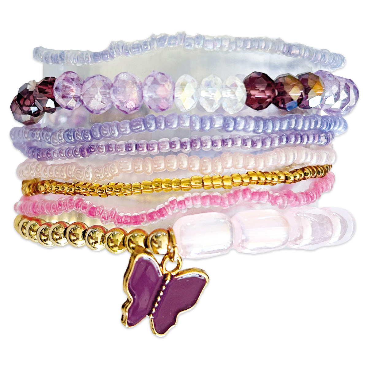 DIY Armbänder-Set lila-rosa