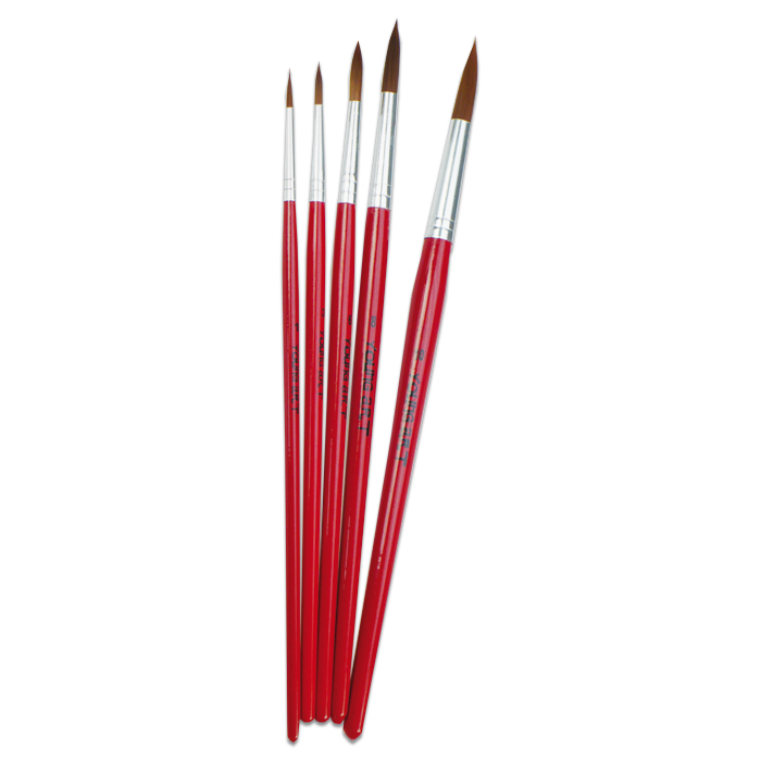 Pinsel Ponex-Synthetikhaar rund 5er-Set