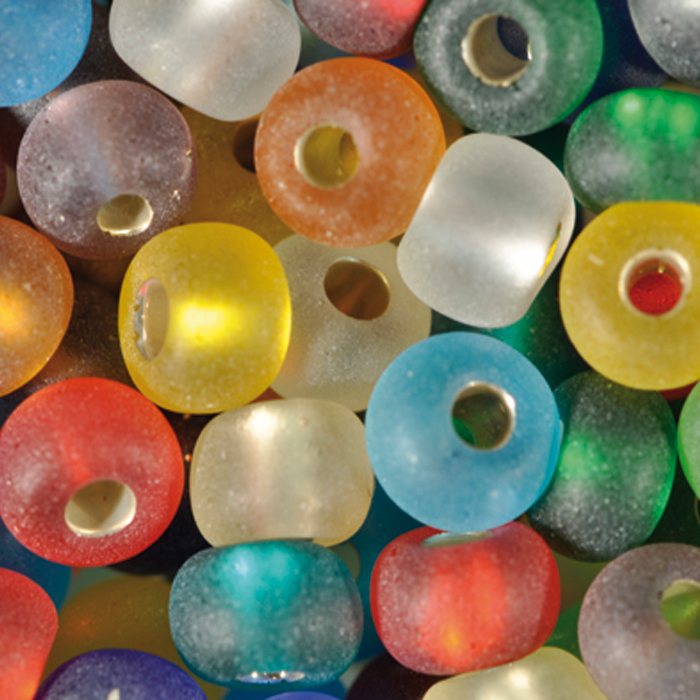 Rocailles transparent matt 4,5mm 500g mix