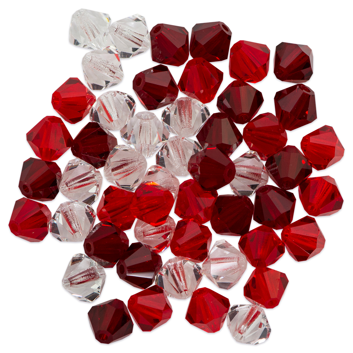 Glasschliffspitzperle 6mm 50 St. crystal/siam/light siam