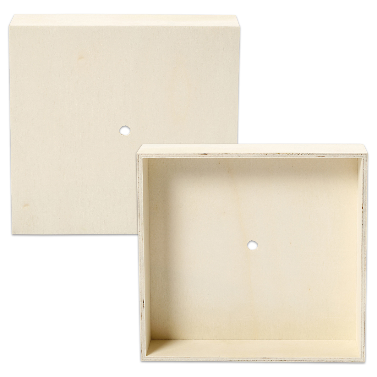 Uhrengehäuse quadrat Holz 19x19cm natur
